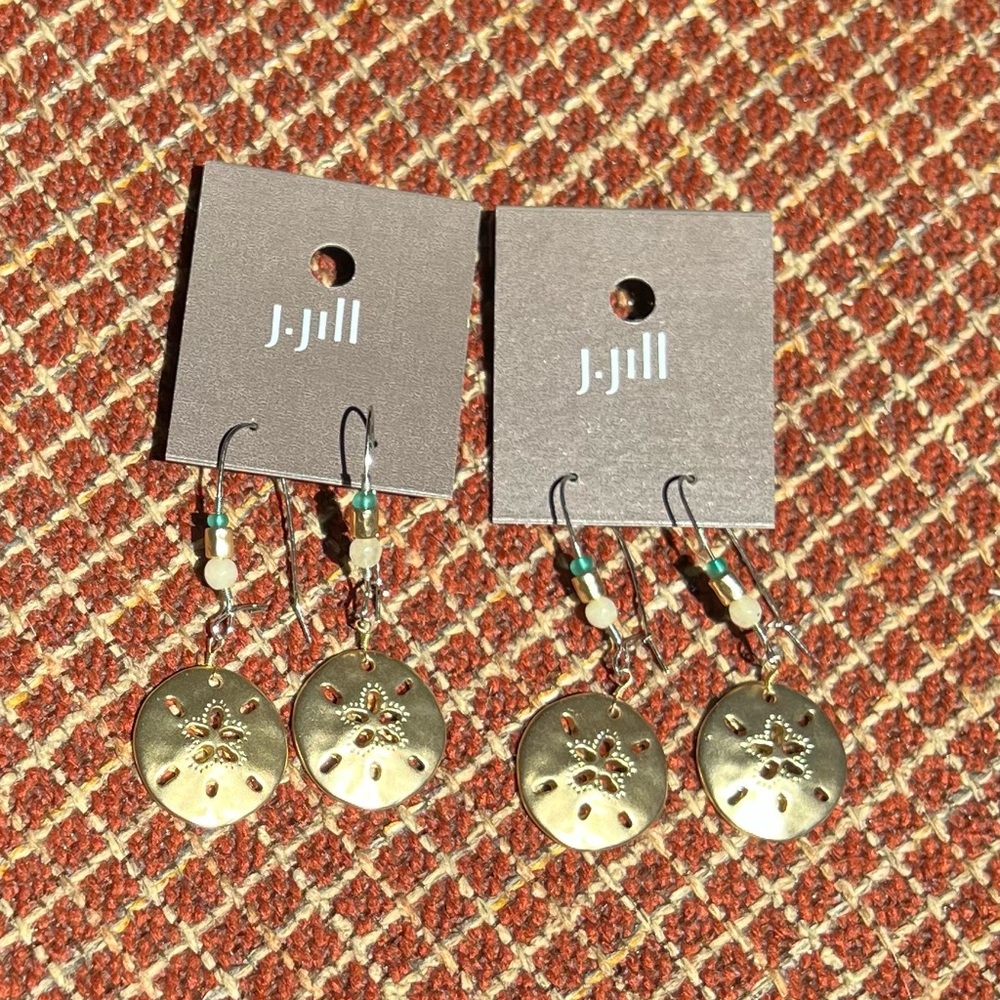 J. Jill Goldtone Sand Dollar Dangle Earrings